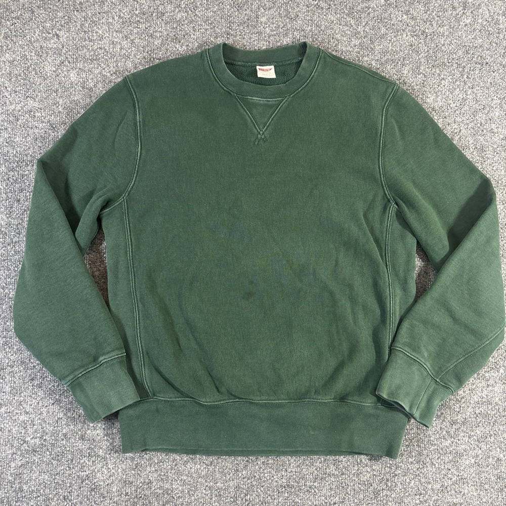 VTG J Crew Sportswear Reverse Weave Crewneck Sweatshirt Mens S Small Green